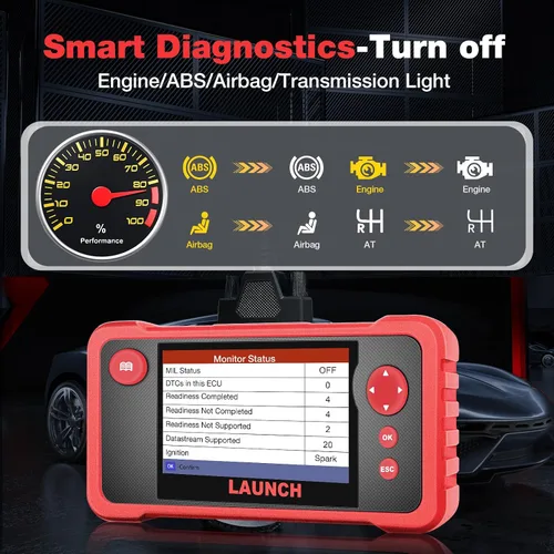 Vista 6 de LAUNCH CRP123 V2.0 Elite Escáner OBD2, herramienta de diagnóstico para auto 2025 Nuevo motor/ABS/SRS/transmisión con restablecimiento
