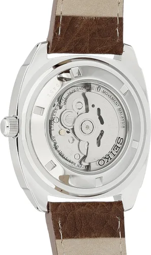 Vista 2 de Seiko Reloj Automático para Hombre - Serie Recraft - Correa de Cuero Marrón, Calendario Día/Fecha, Resistente al Agua 50m Azul