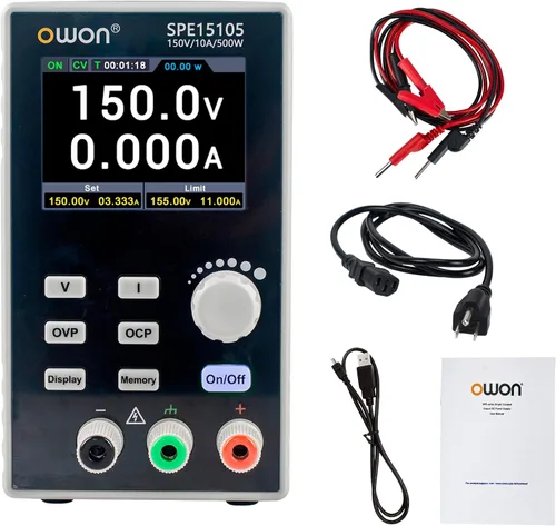 Vista 8 de OWON Fuente de alimentación de laboratorio (0-30V 0-5A), fuente de alimentación CC de banco programable de 150 W con pantalla LCD de 2.8 pulgadas