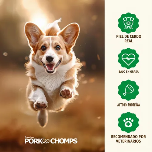 Vista 5 de Pork Chomps Piel de Cerdo Asada para Perros para Masticación, Trenza de 8 Pulgadas, Sabor a Mantequilla de Cacahuete, 1 Unidad (Paquete de 3)