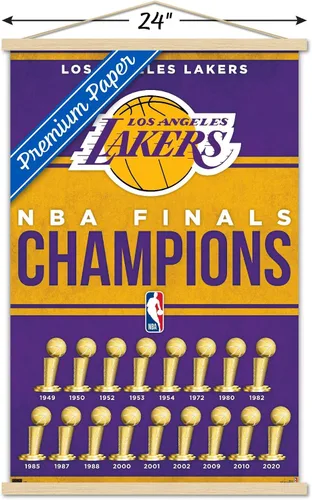 Vista 3 de Trends International NBA Los Angeles Lakers - Póster de pared de Champions 23, 22.37 x 34.00 pulgadas, paquete de impresión premium y colgador