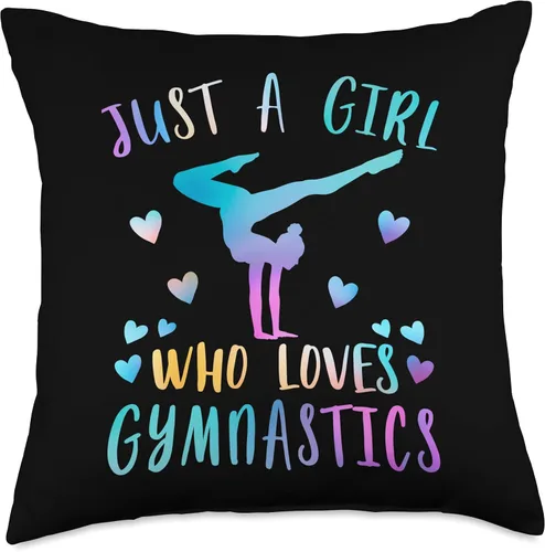 Vista 5 de Just A Girl Who Loves Gymnastics Cool Sport Lover Art - Almohada de gimnasia para mujeres y niñas, 16 x 16 pulgadas, multicolor