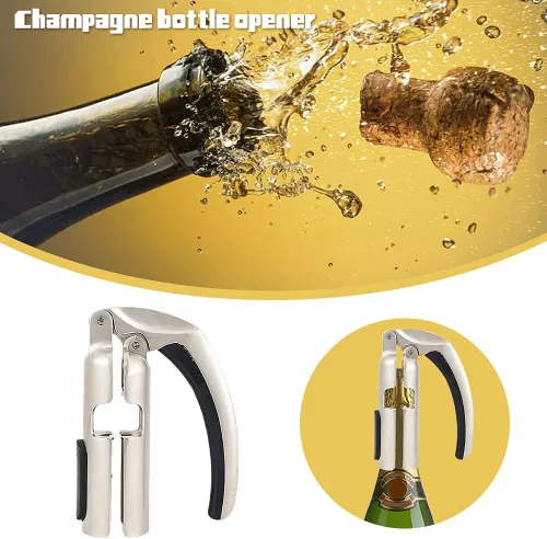 Vista 3 de HAKUNA Abridor de botellas de champán, extractor de corcho de vino espumoso de aleación de zinc, extractor de corcho para tarro de barra