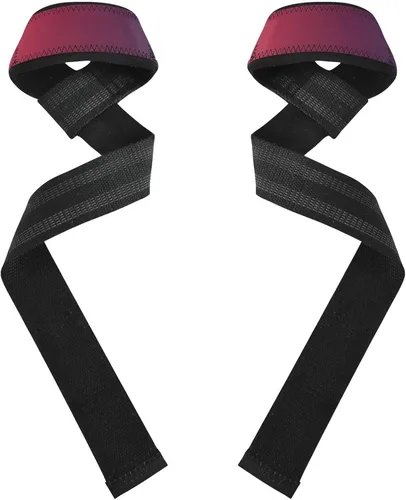 Vista 2 de Red Purple Gradient Wrist Wraps and Lifting Straps 26" Power Workouts Wrist Wraps Gym for Weightlifting, Deadlifting, Exercise, Strength Training