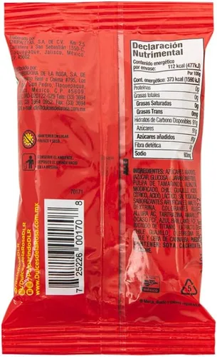 Vista 5 de De La Rosa Pulparindots Tamarindo extra caliente, 12 paquetes, 10 piezas EA. Auténtico caramelo mexicano