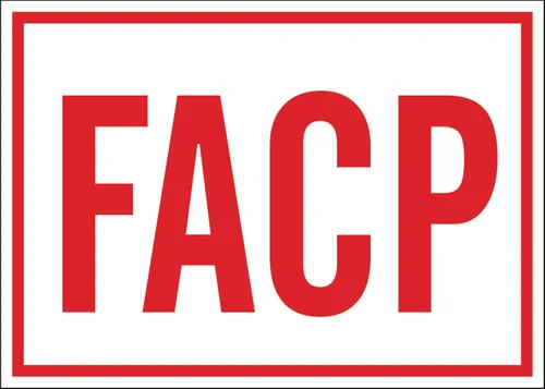 Vista 2 de FACP - Adhesivo para panel de control de alarma contra incendios, 5 x 7 pulgadas, color rojo impreso en blanco (par)
