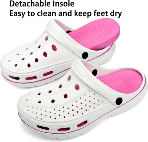Vista 4 de INMINPIN - Zuecos ortopédicos para mujeres y hombres, con soporte de arco, zapatos de jardín, sandalias con fascitis plantar y plantillas de pies