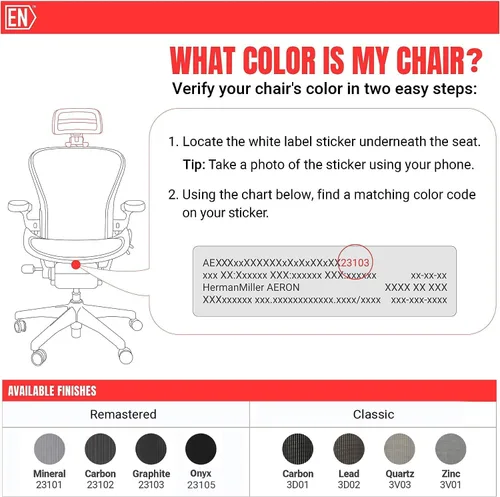 Vista 5 de Engineered Now El reposacabezas original para la silla Herman Miller Aeron (H3 para remasterizado, carbono)