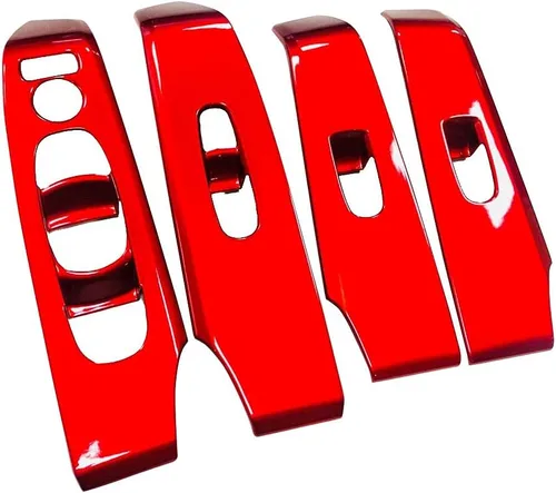 Vista 10 de XITER 4 piezas ABS de fibra de carbono para interior de automóvil, cubierta de panel de control de ventana de puerta de automóvil, moldura