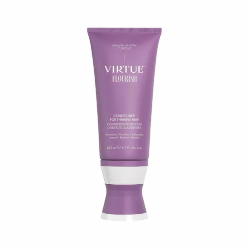 Vista 11 de VIRTUE Acondicionador Flourish para cabello fino o adelgazante, producto de crecimiento del cabello sin sulfato, desenreda y espesa, seguro