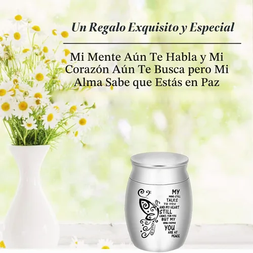 Vista 2 de Mini urnas de aluminio – Juego de 4, 1.57 pulgadas de alto, urnas de recuerdo para cenizas humanas/mascotas