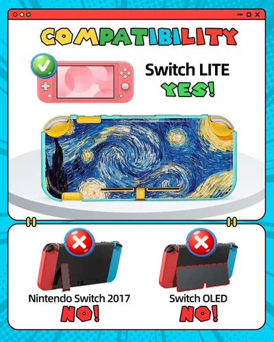Vista 38 de Gurgitat 2 in 1 for Nintendo Switch Lite Case Protector - 24 Game Card Holder Case & Switch Lite Protective Cover Cute Funny Cartoon Hard Shell for