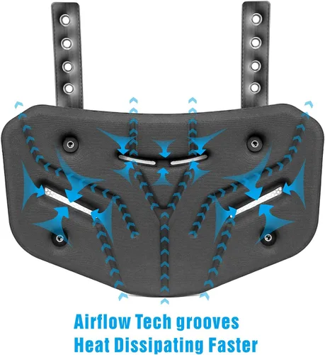 Vista 4 de Placa trasera de fútbol, protector trasero para jugadores de fútbol, placas traseras de fútbol con rejillas de ventilación, protección
