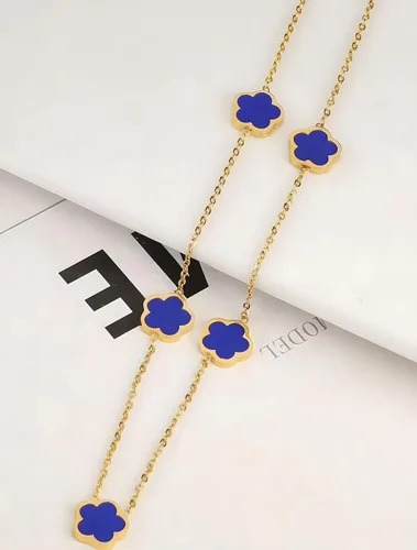 Vista 3 de Lucky Clover 18K Gold Plated Clover Necklace Bracelet Earring for Women Fashion Cute Simple Jewelry Sets Hypoallergenic Women Jewelry Gifterhuan