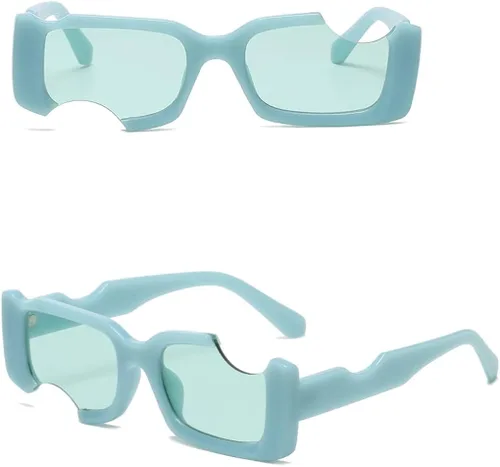 Vista 3 de Gafas de sol rectangulares pequeñas irregulares para mujer gafas de sol punk vintage protección UV
