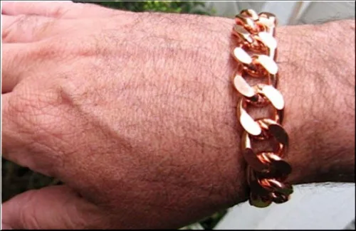 Vista 2 de ILC Pulsera CB639G de cobre para hombre - 58 de pulgada de ancho. Nuestro diseño más ancho y pesado. Disponible en longitudes de 8 a 10 pulgadas.