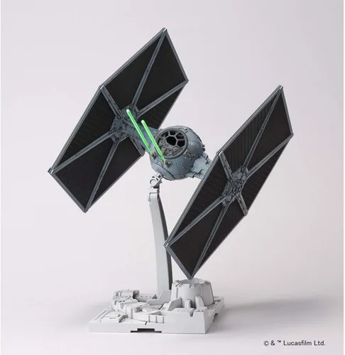 Vista 2 de Revell (Bandai Original) 01201 Star Wars TIE Fighter 1:72 a escala 1:72 sin construir/pre-colorear/clip (sin pegamento) kit de modelo de plástico