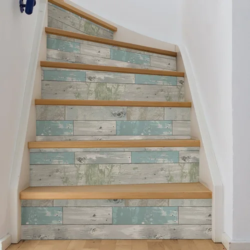 Vista 7 de NuWallpaper Beachwood - Papel tapiz autoadhesivo de madera envejecida multicolor extraíble para paredes, revestimiento de pared autoadhesivo