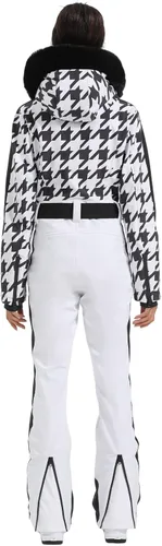 Vista 56 de GSOU SNOW Traje de esquí para mujer, traje de nieve de una pieza, para snowboard, delgado, aislante, impermeable, resistente al viento