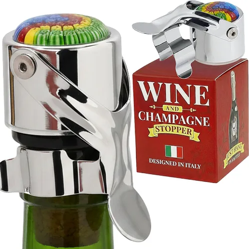 Vista 10 de Tapón de vino y tapón de champán todo en uno – sello patentado, conserva las burbujas y el sabor de los vinos Prosecco, blancos y tintos. 1 tapón
