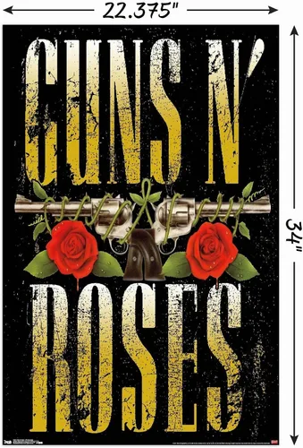Vista 3 de Guns N' Roses - Póster de pared con logotipo apilado, 34 pulgadas de largo x 22.4 pulgadas de ancho, versión sin marco