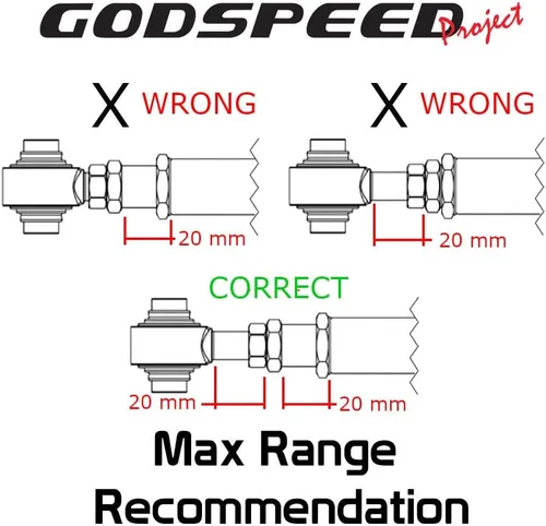 Vista 3 de Godspeed AK-127-C Brazos traseros curvados ajustables con rodamientos esféricos Juego de 2, compatible con Mazda 3(BK/BL) 2004-13