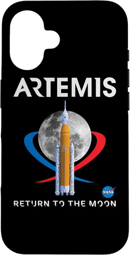 Vista 31 de Funda con logotipo para iPhone 15 Pro NASA Artemis Mission SLS Moon Insignia