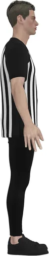 Vista 7 de GCA Pro - Camisa de árbitro de baloncesto para hombre, con bandera de Estados Unidos, manga corta, con rayas NFHS