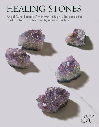 Vista 2 de KALIFANO Geoda de amatista Angel Aura – Amatista de alta energía unida por titanio para Reiki, Wicca, decoración de cristal y regalos metafísicos