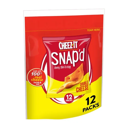 Vista 11 de Cheez-It Snap'd - Pasabocas horneados de doble queso, bolsa de 3.6 onzas (paquete con 6 bolsas)
