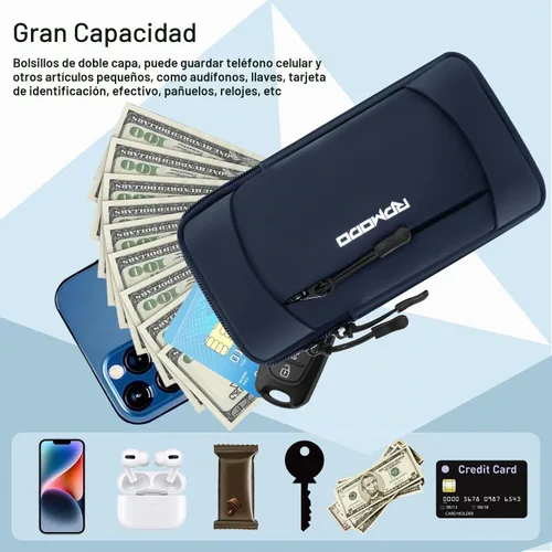 Vista 4 de Soporte para teléfono para correr, soporte para teléfono para iPhone 13, 14, 15, 16 Pro Max, Samsung, brazalete elástico ajustable para teléfono, 2
