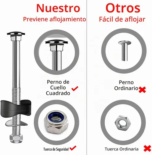 Vista 3 de 12 piezas de tornillos para trampolín, piezas de repuesto de trampolín de tornillo largo Pernos y tuercas antisueltos, accesorios de trampolín