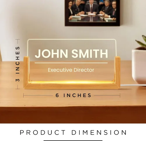 Vista 4 de Placa de nombre personalizada para escritorio de negocios, regalo de oficina personalizado para compañero de trabajo, jefe o gerente, placa