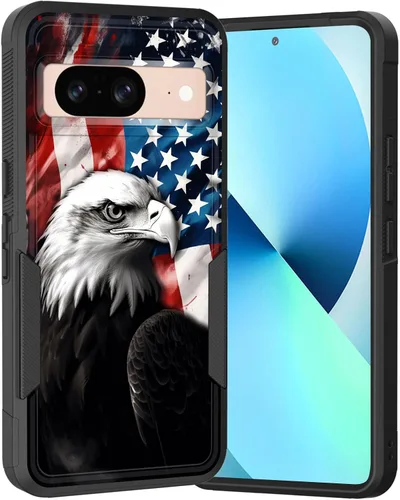 Vista 169 de Funda para Pixel 6A, Híbrida de Doble Capa de Servicio Pesado Resistente a Prueba de Golpes PC Duro + Funda Protectora de Silicona Suave para Google