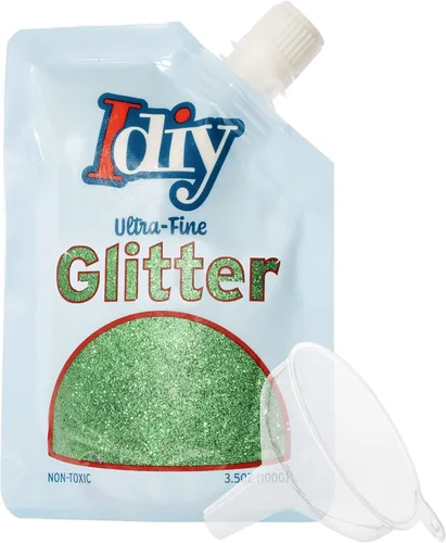 Vista 16 de iDIY - Brillantina ultra fina azul aguamarina (3.5 onzas), purpurina extrafina con bolsa de boquilla fácil de verter y embudo para resina, slime