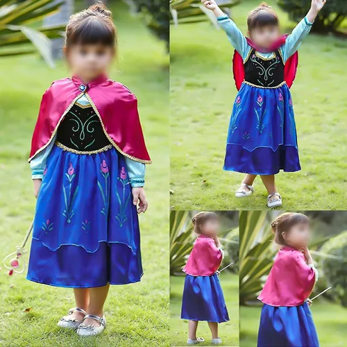 Vista 2 de Vestido de princesa para niñas, fiesta de cumpleaños, disfraz de Halloween para edades de 3 a 8 años