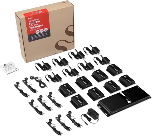 Vista 8 de SIIG Divisor extensor HDMI 1080p sobre CAT5e/6 Ethernet 1 en 8 salidas 130 pies - Extensor de 8 puertos, extensión IR y paso EDID (CE-H24811-S1)