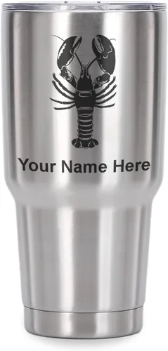 Vista 41 de LaserGram Vaso aislado al vacío de 20 onzas, langosta, grabado personalizado incluido (negro)