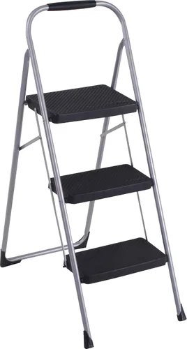 Vista 2 de Cosco 11408PBL1E Taburete plegable de tres escalones grandes con empuñadura de goma, platino y OXO Good Grips - Ensaladera grande