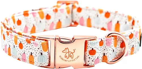 Vista 8 de Elegant little tail Collar para perro de Pascua, collar de perro con estampado de huevos de conejo, collar para mascotas, collar rosa para perros