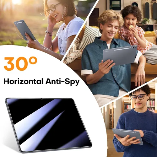 Vista 4 de OMOTON Paquete de 2 protectores de pantalla de privacidad para Samsung Galaxy Tab S10 Plus/S9 FE Plus/S9 Plus/S8+/ S7 FE/ S7+ (12.4 pulgadas)