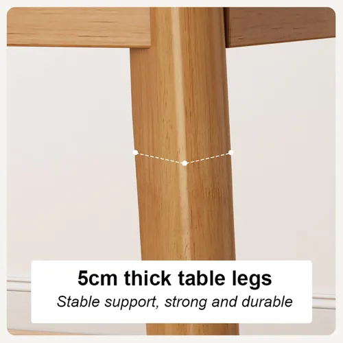 Vista 7 de Mesa de comedor rectangular de madera maciza, mesa de cocina rústica con almohadillas antideslizantes para los pies, estructura estable, adecuada