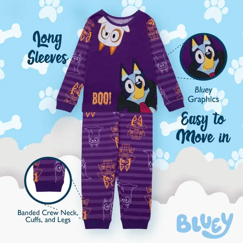 Vista 4 de Bluey unisex-child 2-Piece Snug-fit Cotton Holiday Pajama Set, Soft & Cute for Kids