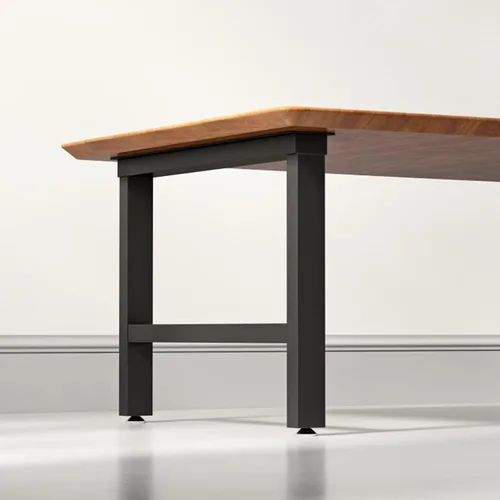 Vista 17 de Patas rectangulares industriales de metal de 16 pulgadas de altura, patas de banco de metal para mesa, diseño moderno de mediados de siglo, juego
