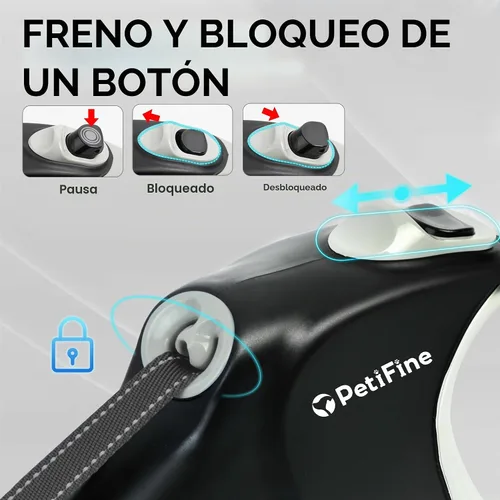 Vista 4 de Correa retráctil mejorada para perros grandes de hasta 110.2 lbs, cinta