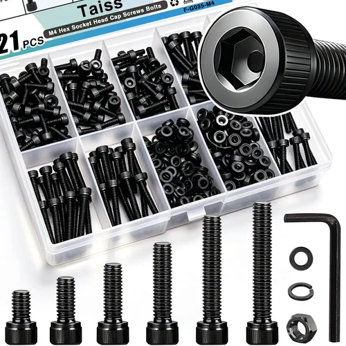 Vista 11 de Taiss 10 piezas de tornillos de cabeza hexagonal de 5/16-18x1, pernos para muebles, tornillos para muebles de acero inoxidable 304, pernos de 1/4