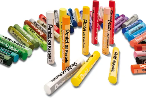 Vista 2 de Pentel Caja de lápices pastel al óleo de 50 colores surtidos