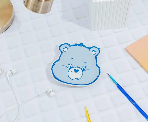 Vista 3 de Care Bears - Bandeja de cerámica esculpida con cara de oso gruñón, organizador de platos de almacenamiento para joyas, accesorios, llaves y más