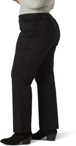 Vista 2 de Lee - Pantalón para mujer talla extragrande, de pierna recta, corte relajado, antiarrugas