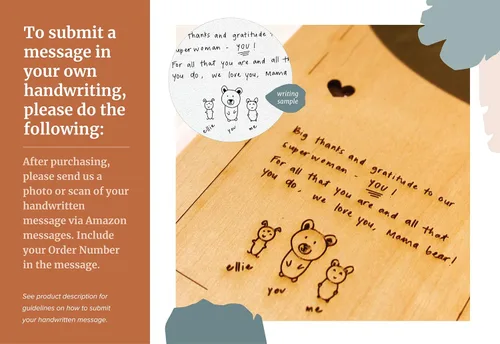 Vista 8 de Tarjeta de madera con texto en inglés "I Love You" (regalos personalizados, mensaje personalizado, aniversario, boda, cumpleaños, solo porque sí)